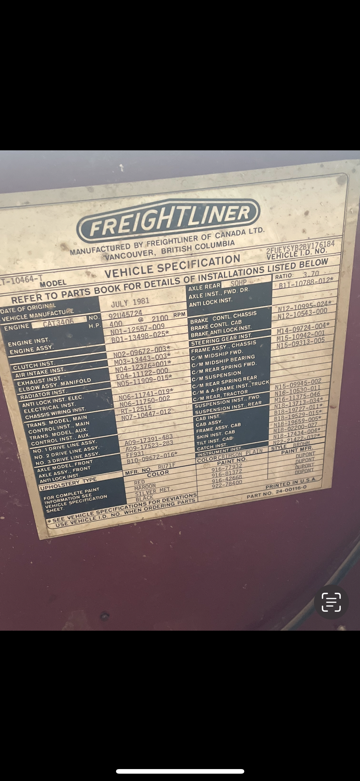 1983 Freightliner Cabover Semi